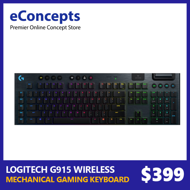 Logitech G915 Lightspeed Wireless RGB Mechanical Gaming Keyboard Singapore