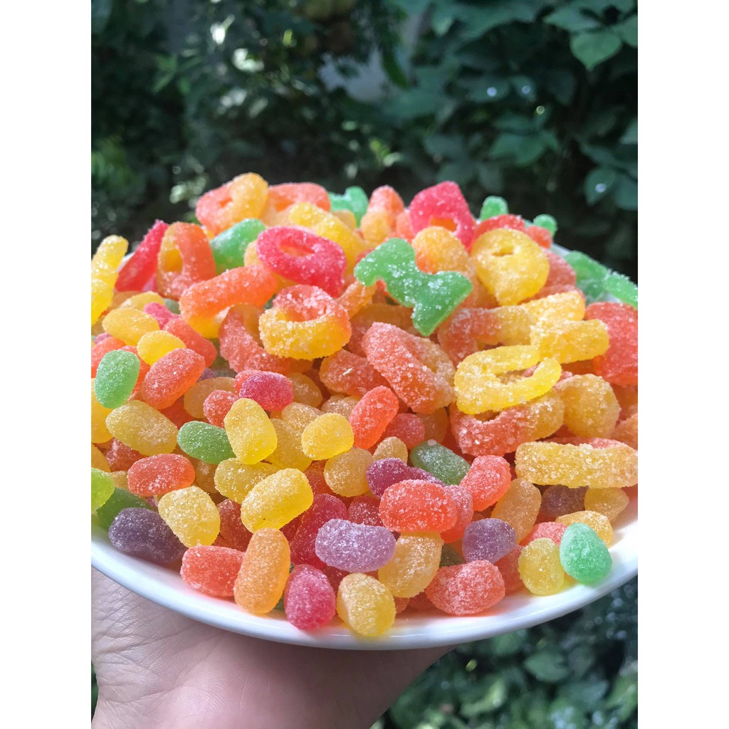 0.5kg kẹo gôm dẻo bọc đường vị trái cây siêu ngon