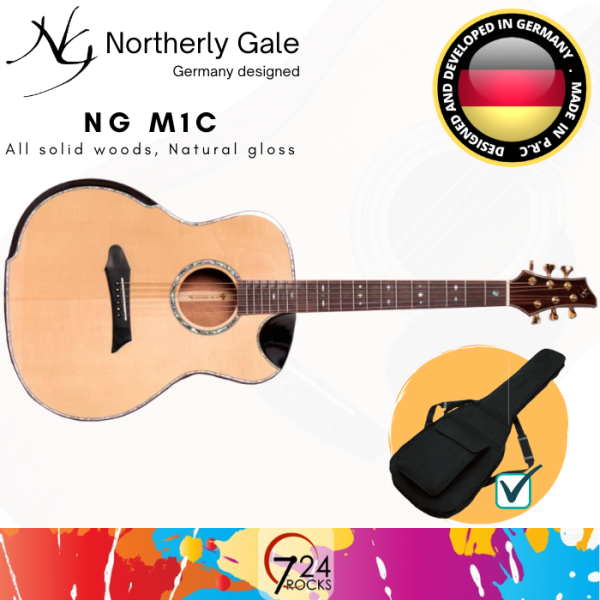 724 ROCKS NG Northerly Gale Germany Designed 41 Dreadnought M1C All Solid Scalloped Cutaway Armrest Dreadnought Acoustic Guitar Malaysia