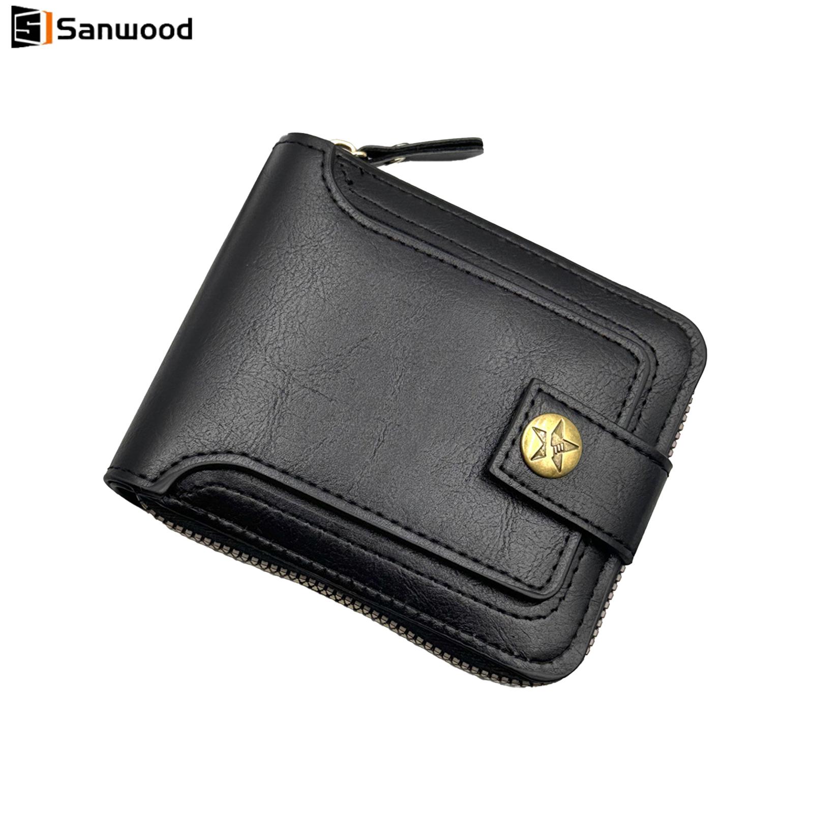 อุปกรณ์ไอทีและแก็ดเจ็ต Sanwood กระเป๋าสตางค์ผู้ชายกระเป๋าสตางค์กันขโมยผู้ชายกระเป๋าสตางค์หนังเทียมวินเทจความจุขนาดใหญ่พร้อมปุ่มซิปหน้าต่างรหัสปิดกระเป๋าด้านหน้าป้องกันการโจรกรรมช่องใส่บัตรเครดิตหลายช่อง - ทนทานสำหรับเอเชีย ราคา 153 บาท*ส่งฟรี