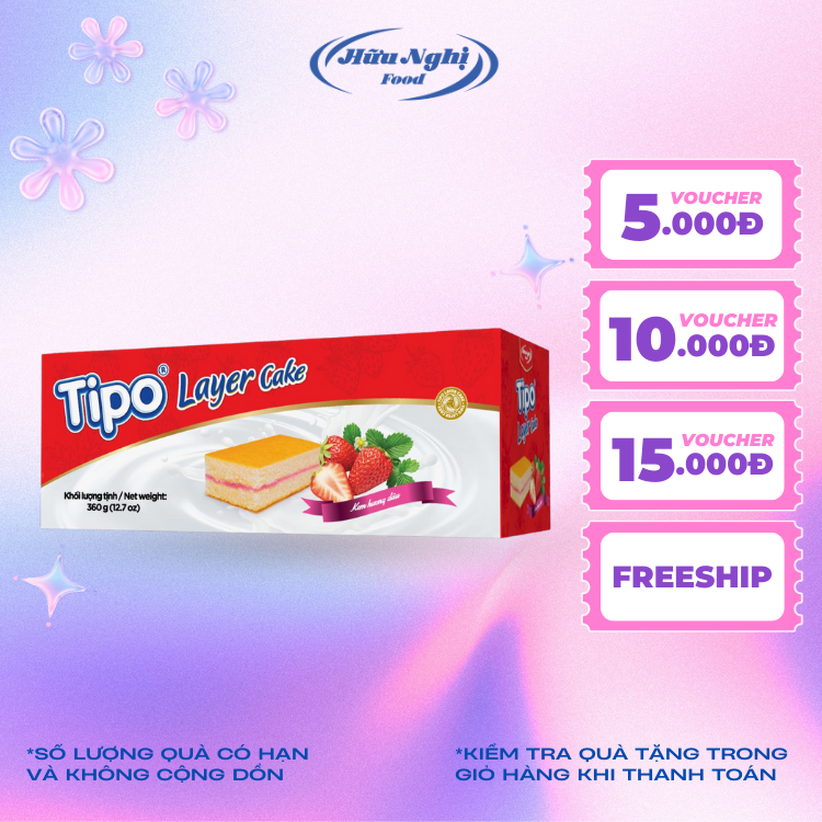 Bánh Tipo Bông Lan Tầng Dâu 360g