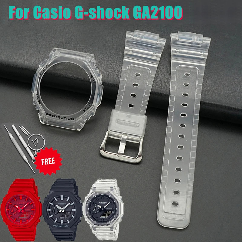 ดูอุปกรณ์เสริมสำหรับ Casio G-SHOCK GA-2100ยางแทนที่สายฝากรณี GA2100 GA2110 GA-B2100เรซิ่นสายนาฬิกาข้อมือผู้ชายกีฬา ราคา 624 บาท*ส่งฟรี
