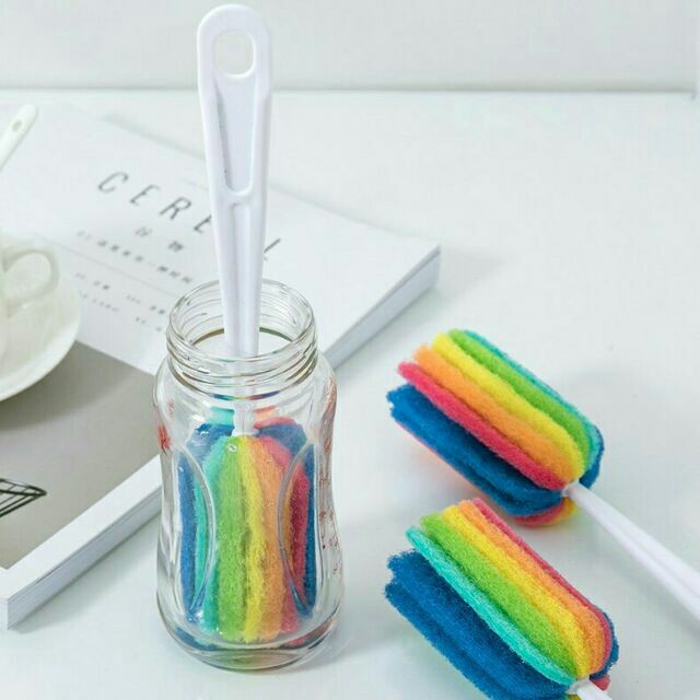 Cọ rửa ly cốc chén bình cọ 7 màu gia dụng thông minh 2