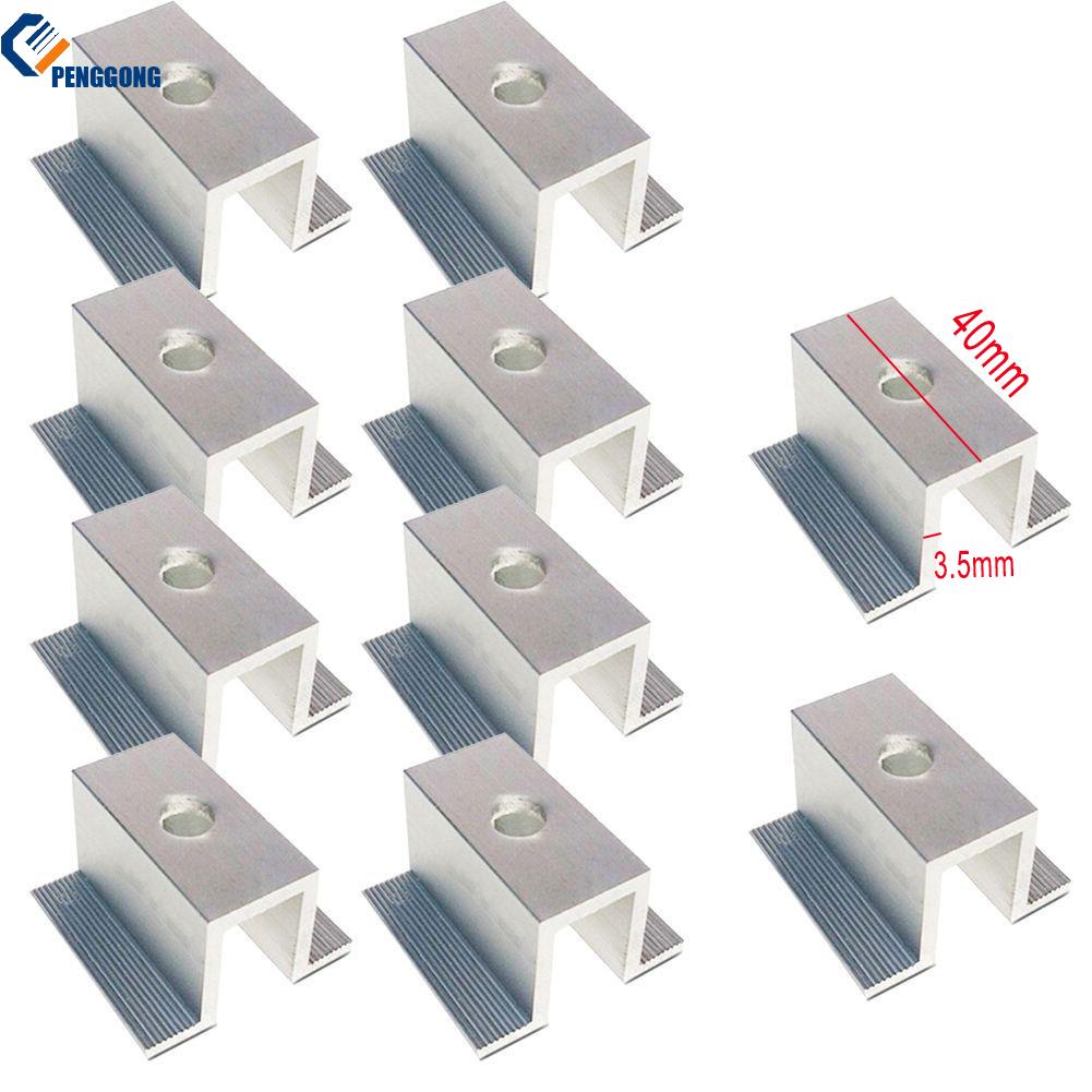 [PENGGONG] Middle Clamp for Sturdy Fixation of Aluminum Solar Panels (Pack of 10) ราคา 173 บาท*ส่งฟรี