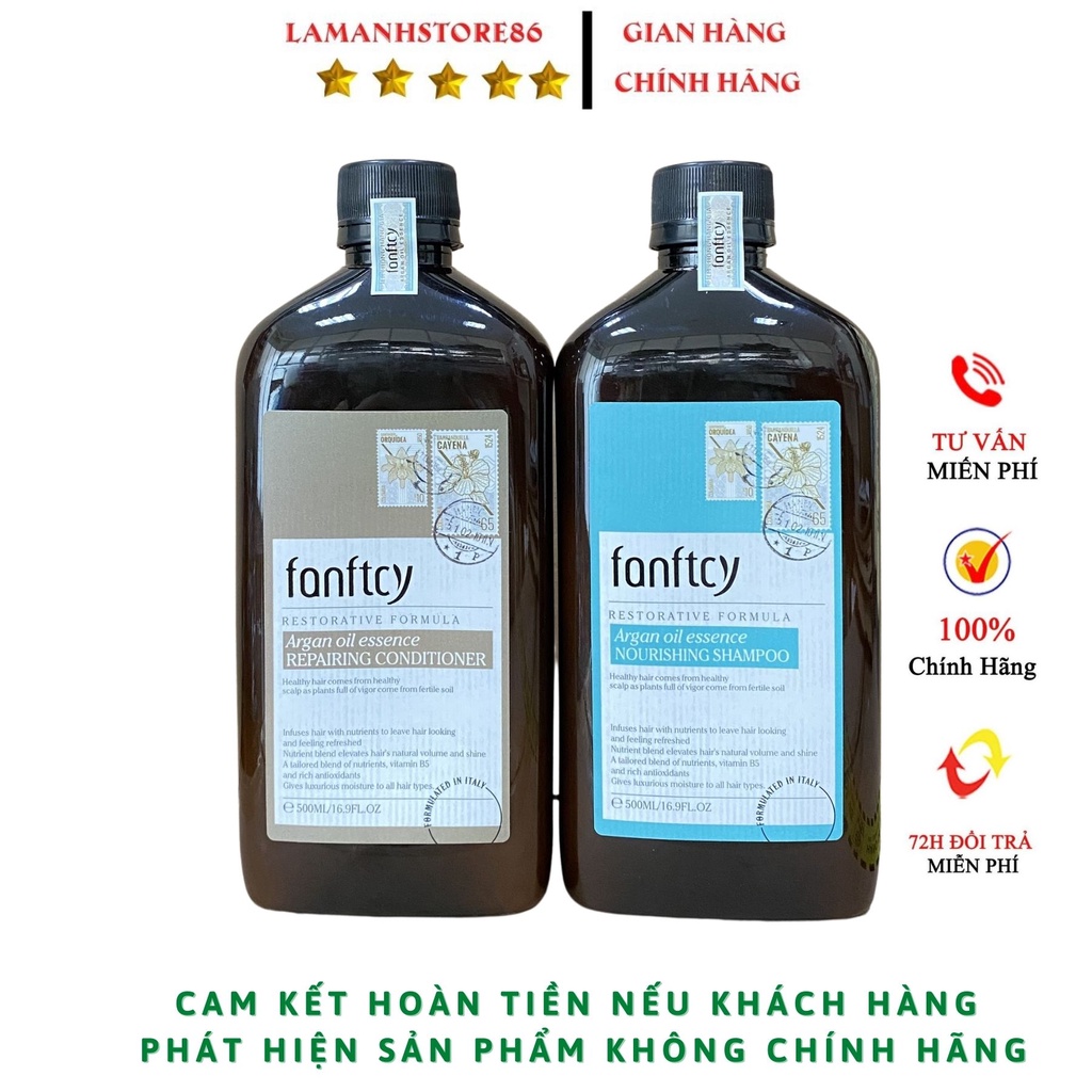 Dầu gội xả Fanftcy - dầu gội, dầu xả ngăn rụng tóc, dưỡng tóc, hương thơm nước hoa cặp 500ml hàng hi