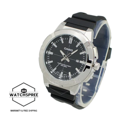 [WatchSpree] Casio Men's Analog Black Resin Band Watch MTPE172-1A MTP-E172-1A