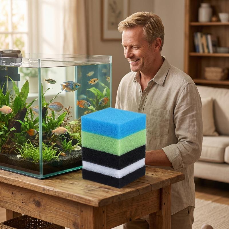 WANGHU Aquarium bioflow Lọc Bông 5 cái tương thích với juwel Pads Cao absorbency cho rõ ràng nước trong xe tăng
