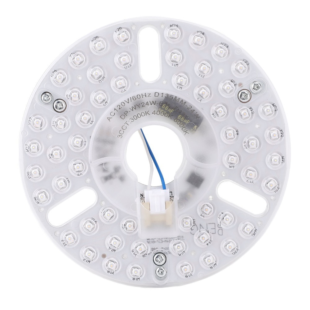 NOBLELUX 5.3 Inch Ceiling Fan LED Light Replacement 3CCT 24W LED Fan Light Board Adjustable Memory Function Ceiling Fan Light Replacement Panel Ceiling Fan Light