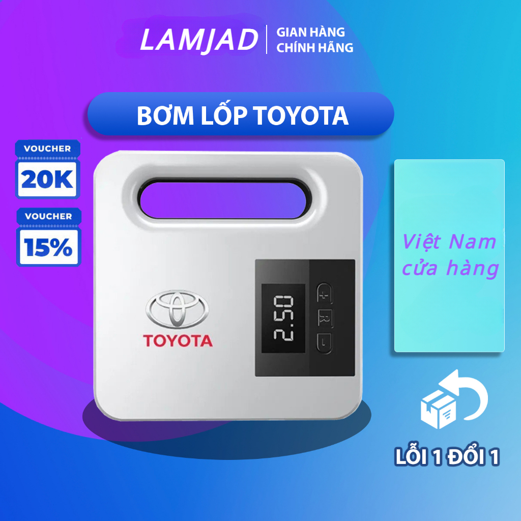 Máy bơm lốp ô tô điện tử thông minh Toyota tự động tắt màn hình LCD tiên tiến