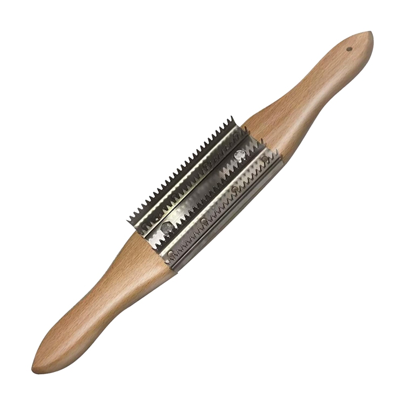 VVA MALL-Buffing Wheel Rake Cleaning Tool for Polishing Wheel Compound with Beech Wood Handle & 4 Rows of Metal Teeth Rake