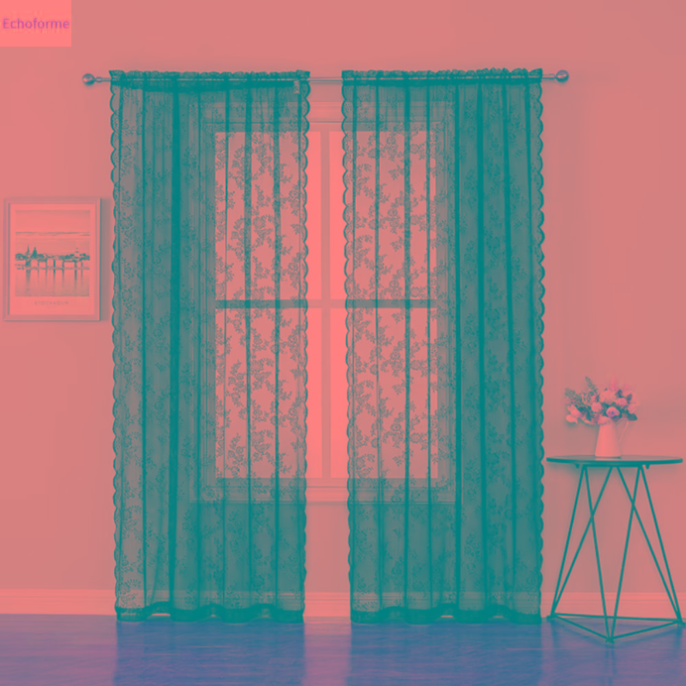 เลือกซื้อ ผ้าม่าน ECHOFORME ขอบหยัก ผ้าม่านลูกไม้ลายดอกไม้ โปร่งใส งานปัก ผ้าม่านโปร่งใส ของตกแต่งบ้าน ระบายอากาศได้ ผ้าคลุมหน้าต่าง ห้องนอน ราคาพิเศษ มีเก็บเงินปลายทาง