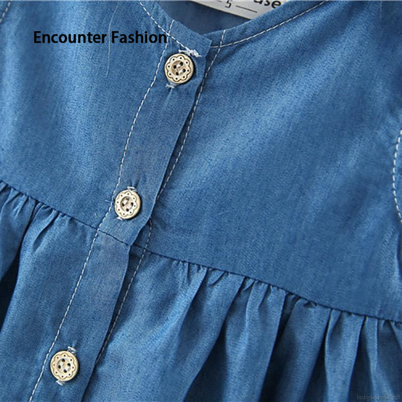 VOCKOO Cute solid color denim dress, suitable for girls ราคา 149 บาท*ส่งฟรี
