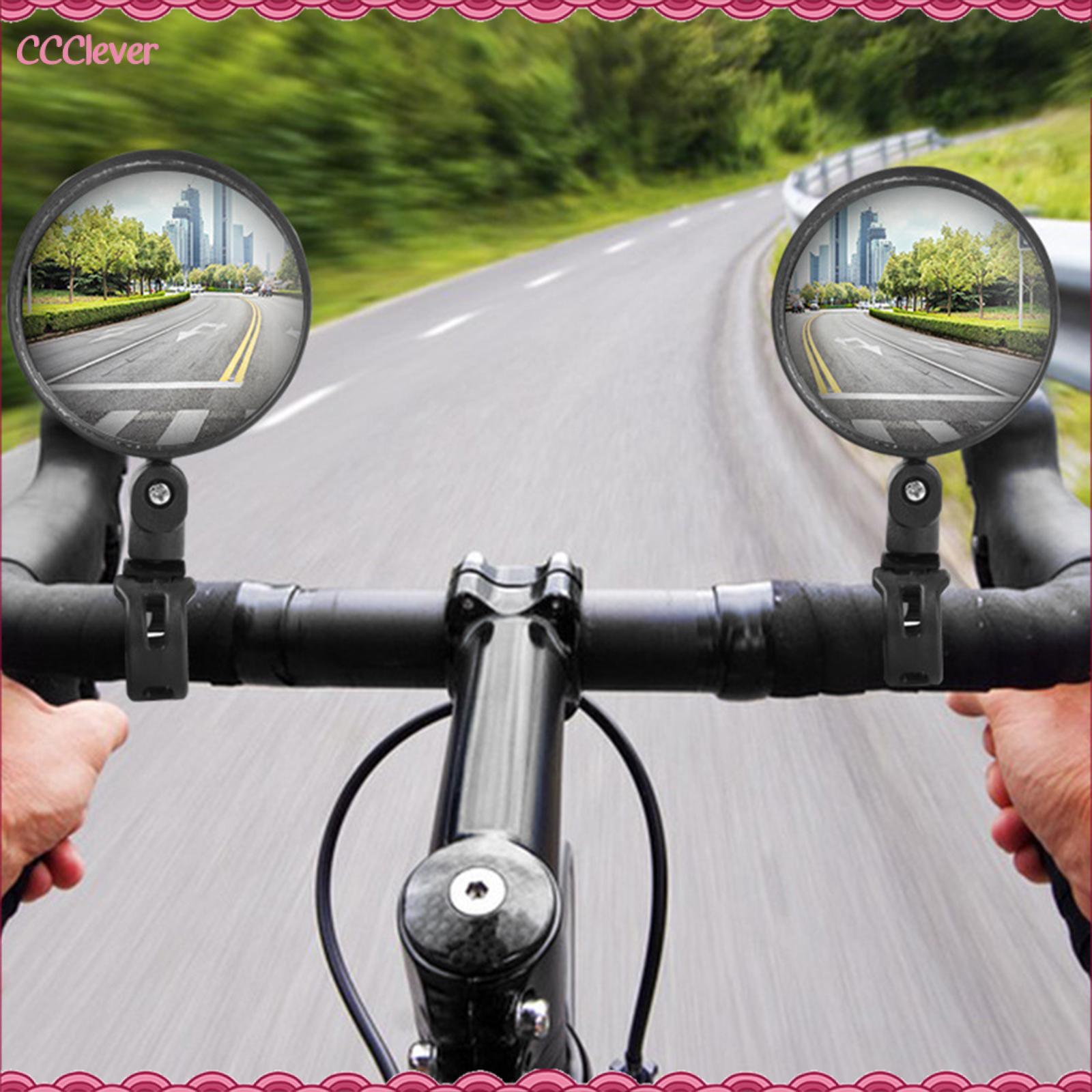 CCclever 2 cái xe đạp gương gương chiếu hậu Glass gương lồi đối với hầu hết xe đạp leo núi Xoay tay lái gắn gương chiếu hậu
