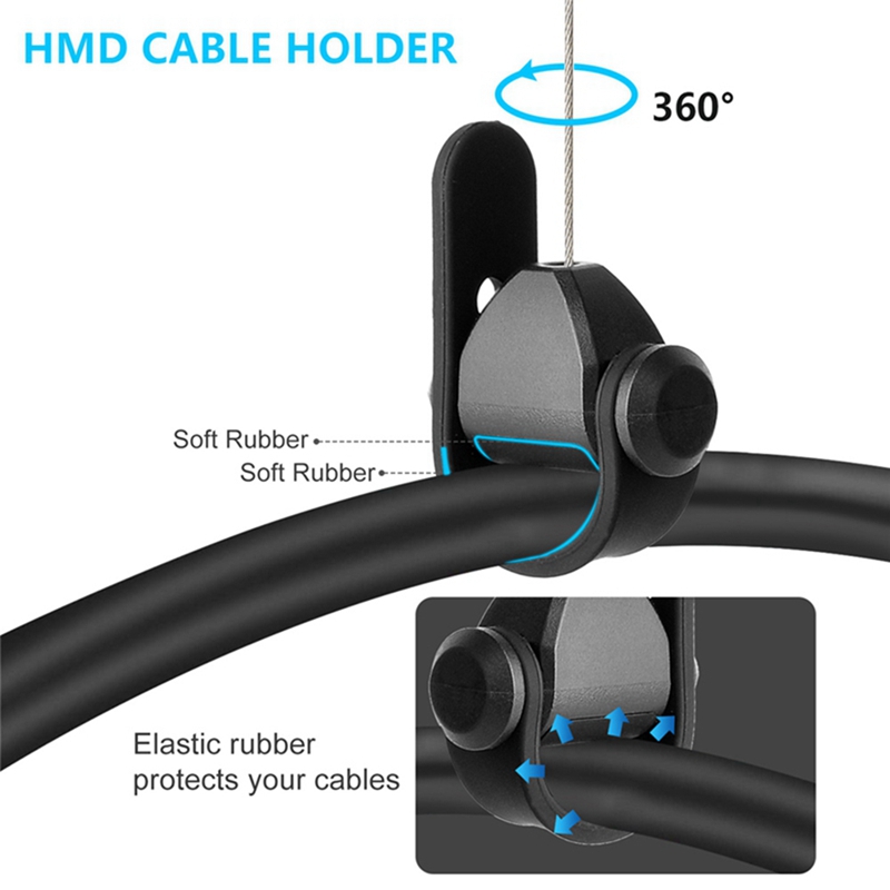 Vr headset cable management system for vr retractable ceiling pulley