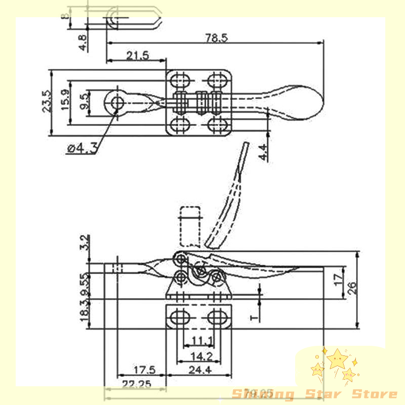 Shining Star Store sẵn sàng chuyển hàng Kẹp GH-201A kẹp chuyển đổi tháo nhanh kẹp chuyển đổi dọc Dụng cụ kẹp cầm tay