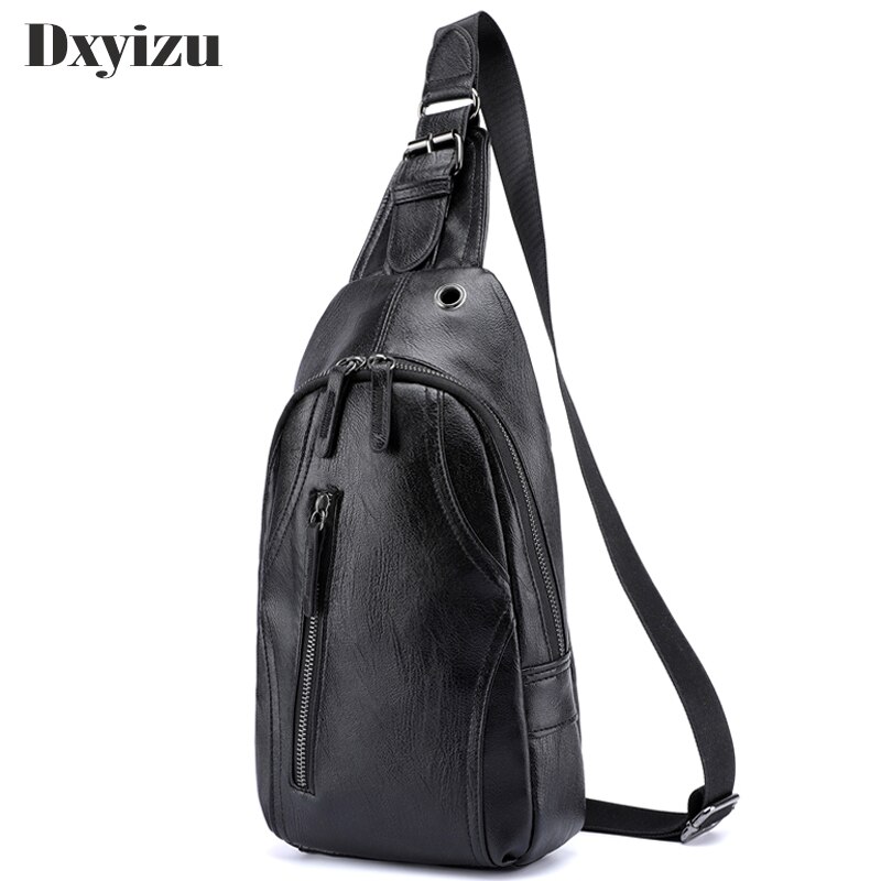 2023 New Men's Fashion Crossbody Bag Theftproof PU Leather Chest Bags Men Shoulder Bags Chest Waist Pack Travel Purse