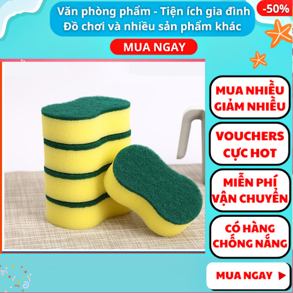 Combo 2 Miếng Mút Xốp, Bọt Biển Rửa Bát dĩa chảo và nồi 2 Mặt ✔ bọt biển rửa xe ✔ bọt biển lớn ✔ Aplusmart