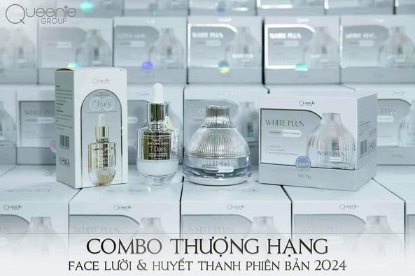 (mẫu mới 2024) Face Lười Thượng Hạng và Serum Huyết Thanh 7Days Queenie Skin - Dưỡng trắng da, chống lão hóa mẫu mới nhất