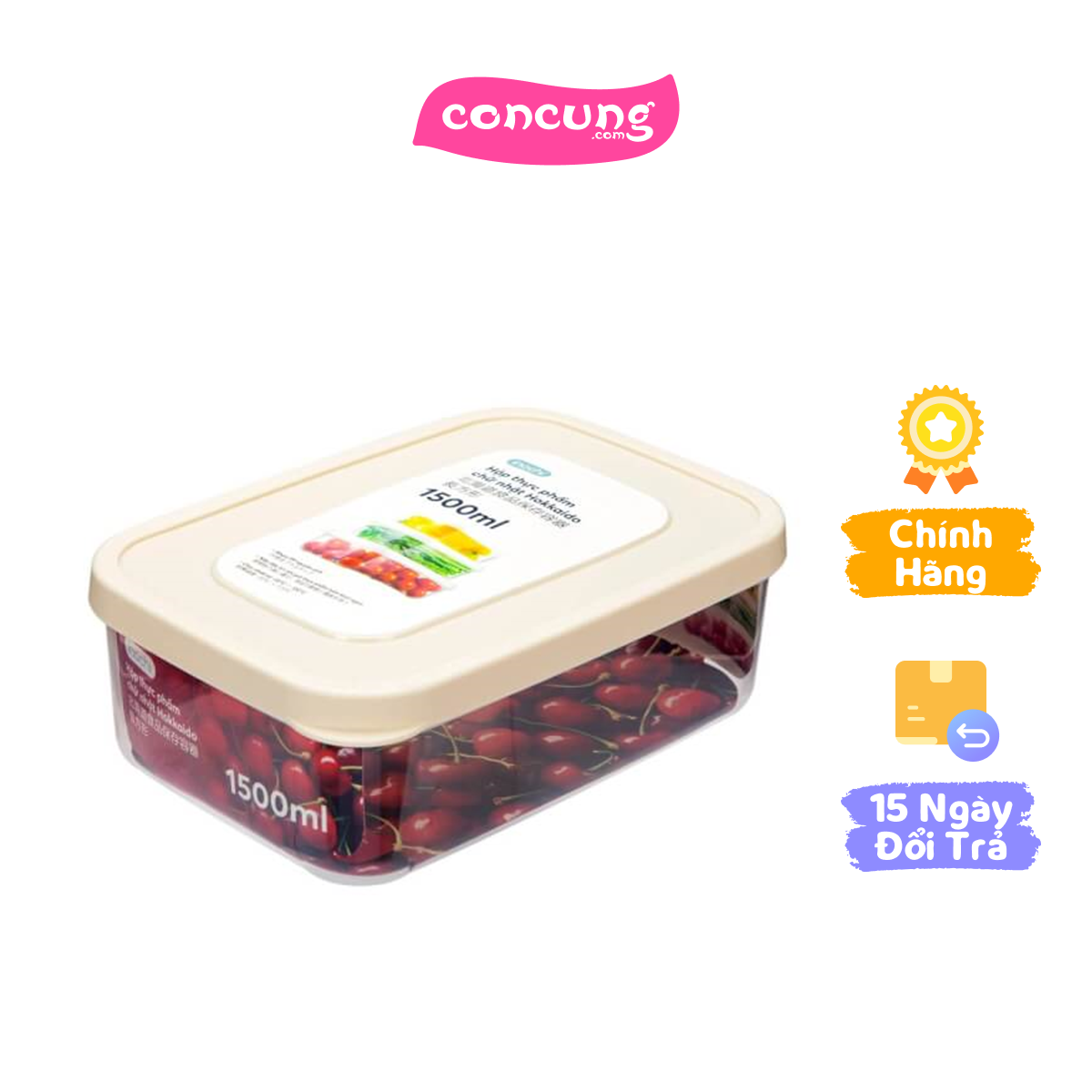 Hộp thực phẩm chữ nhật Hokkaido 1500ml (INC)