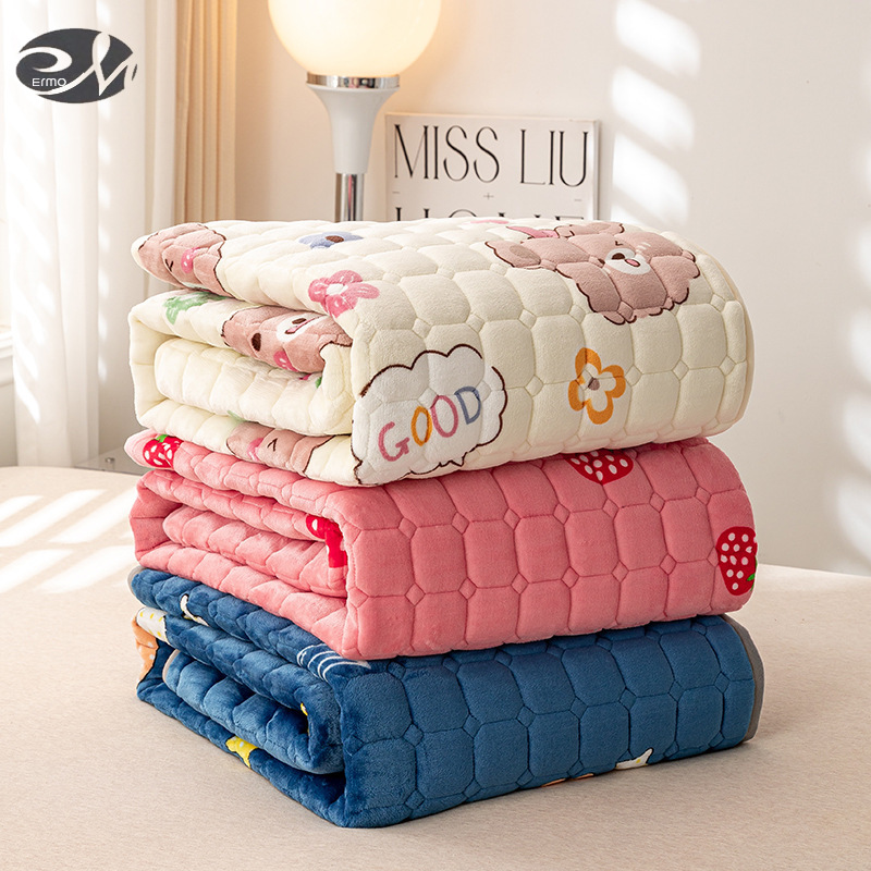 ชุดเครื่องนอนและอุปกรณ์ห้องน้ำ ERMO ที่นอนตุ๊กตานมคลาส A, ที่นอนเตียงเดี่ยวนักเรียนหอพักแบบหนา, ที่นอนบุผ้าสักหลาดฤดูหนาวแบบนุ่ม