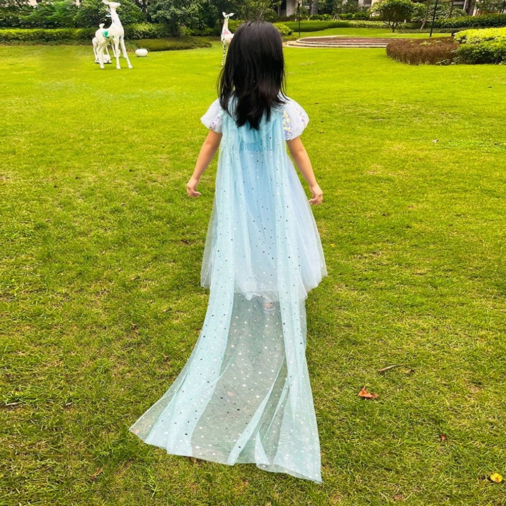 YIWEN Đồ trang trí sequin Áo choàng công chúa cho bé gái Dễ thương Lưới Áo choàng đầm thanh lịch  Ngọt ngào Áo choàng trang phục trẻ em Tiệc lễ hội - 3
