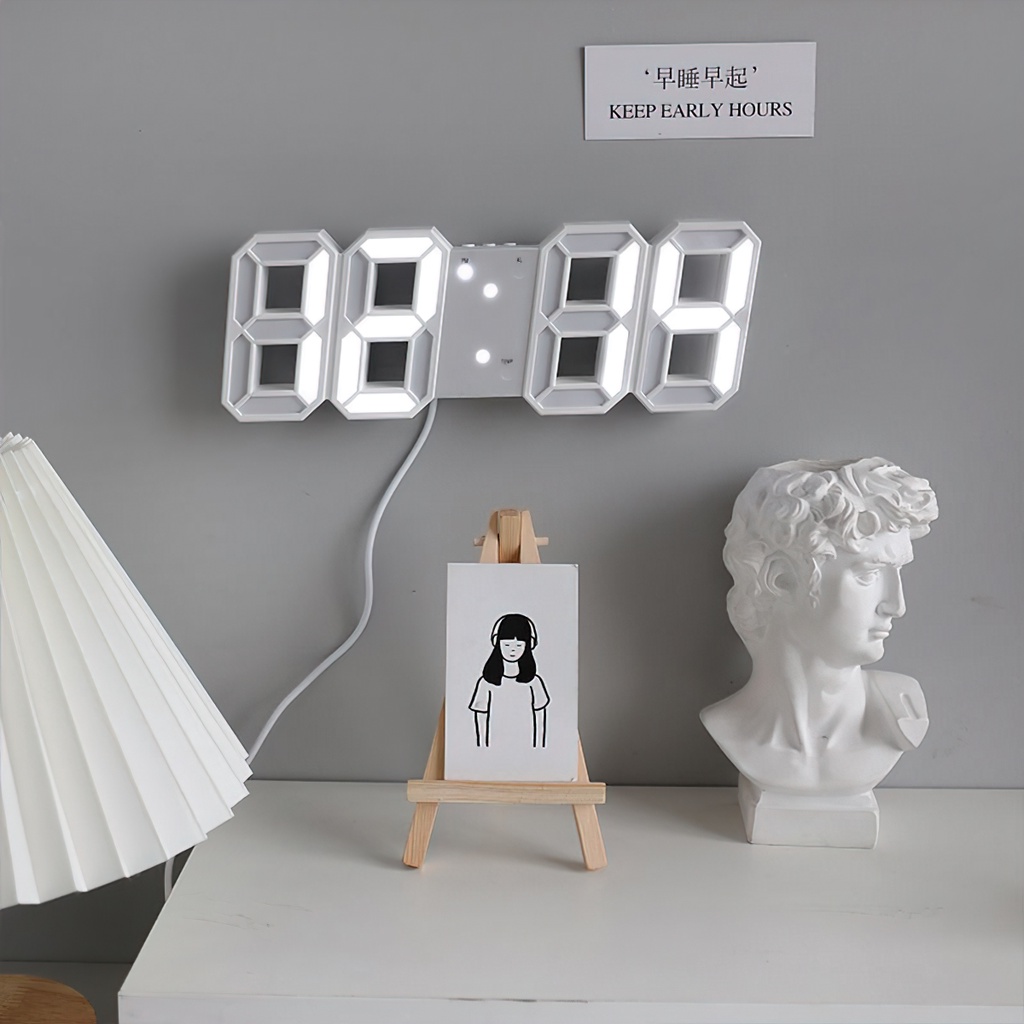 Đồng hồ LED 3D treo tường, để bàn thông minh Smart Clock - Aeneas Shop