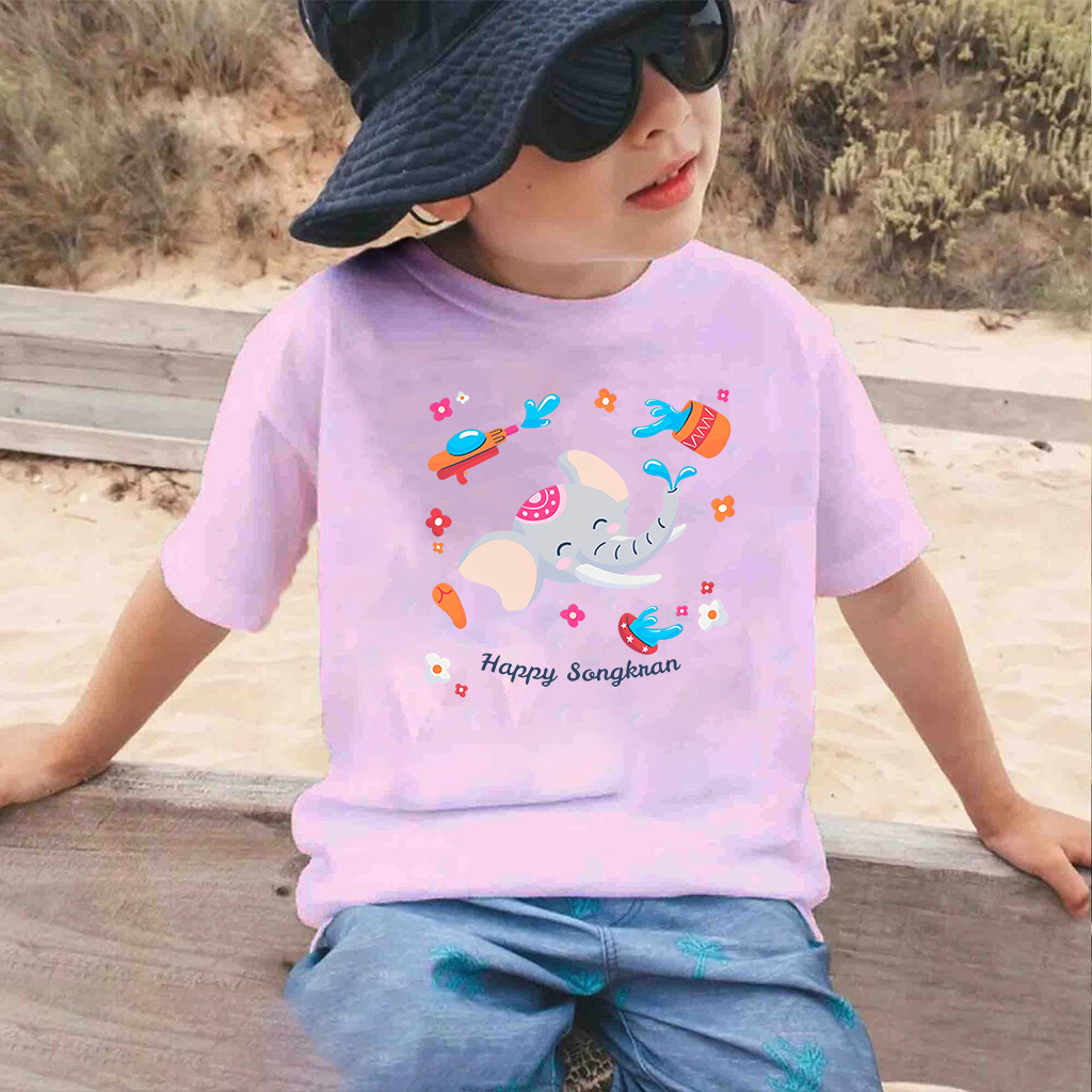 เสื้อยืดเด็กลายสงกรานต์สนุกสนาน ราคา  149 บาท*ส่งฟรี