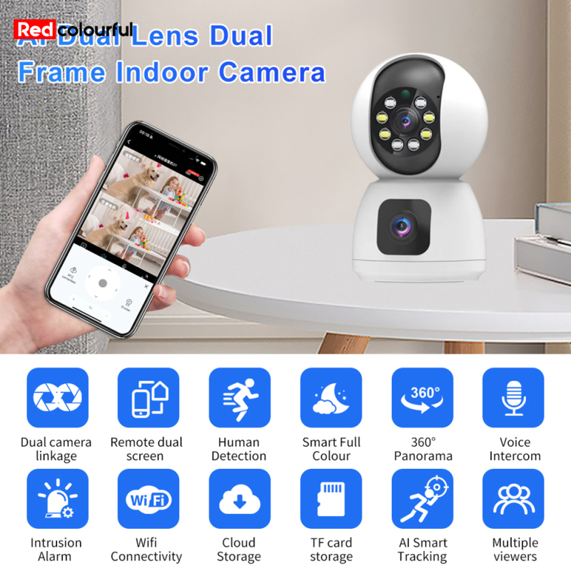Redcolourful Home Security Cameras Wireless Motion Detection 2 Way Audio