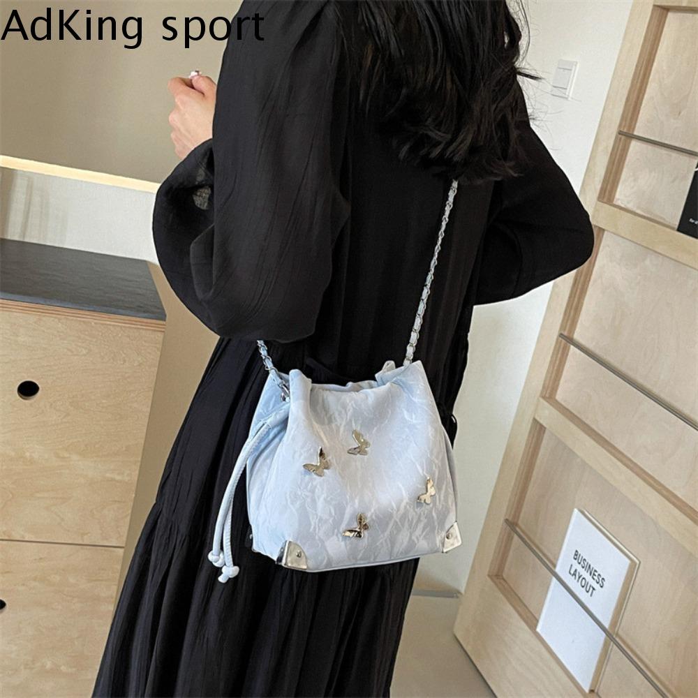 ADKING SPORT Sức chứa lớn Túi dây rút Nữ Da PU Thanh lịch Túi đeo chéo Thời trang Sang trọng Túi tote hình bướm Phụ nữ
