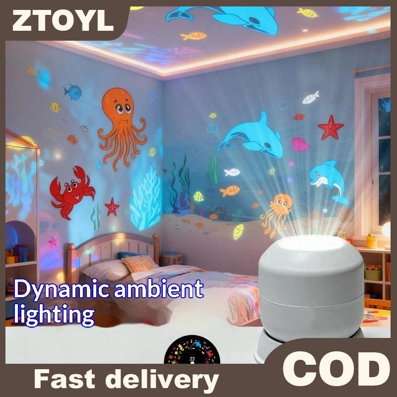 ZTOYL USB Led Đại Dương chiếu ánh sáng 360 xoay năng động ánh sáng ban đêm cho trẻ em phòng bé ngủ Quà Tặng môi trường