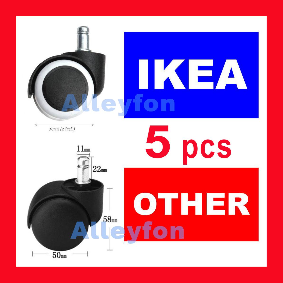 FAST SHIPPING ! 5 Wheels for IKEA and OTHER swivel roller office chair study leg stool caster frame wheel universal chairs