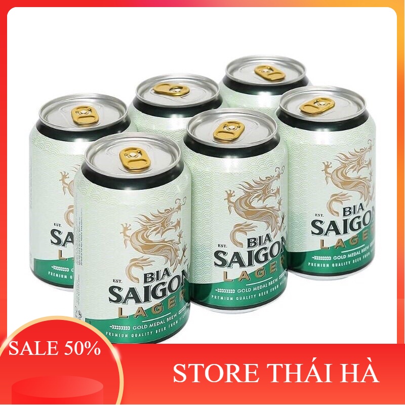 Lốc 6 lon Bia Hà Nội / Bia 333/ Bia Sài Gòn - HABECO (330ml/ lon) - Shop Thái Hà