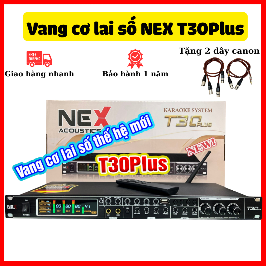 Vang Cơ Lai Số Nex T30 Plus – Mẫu Mới 2023 Đa Dạng Chức Năng, Có Thể Kết Nối Được Bluetooth optical 