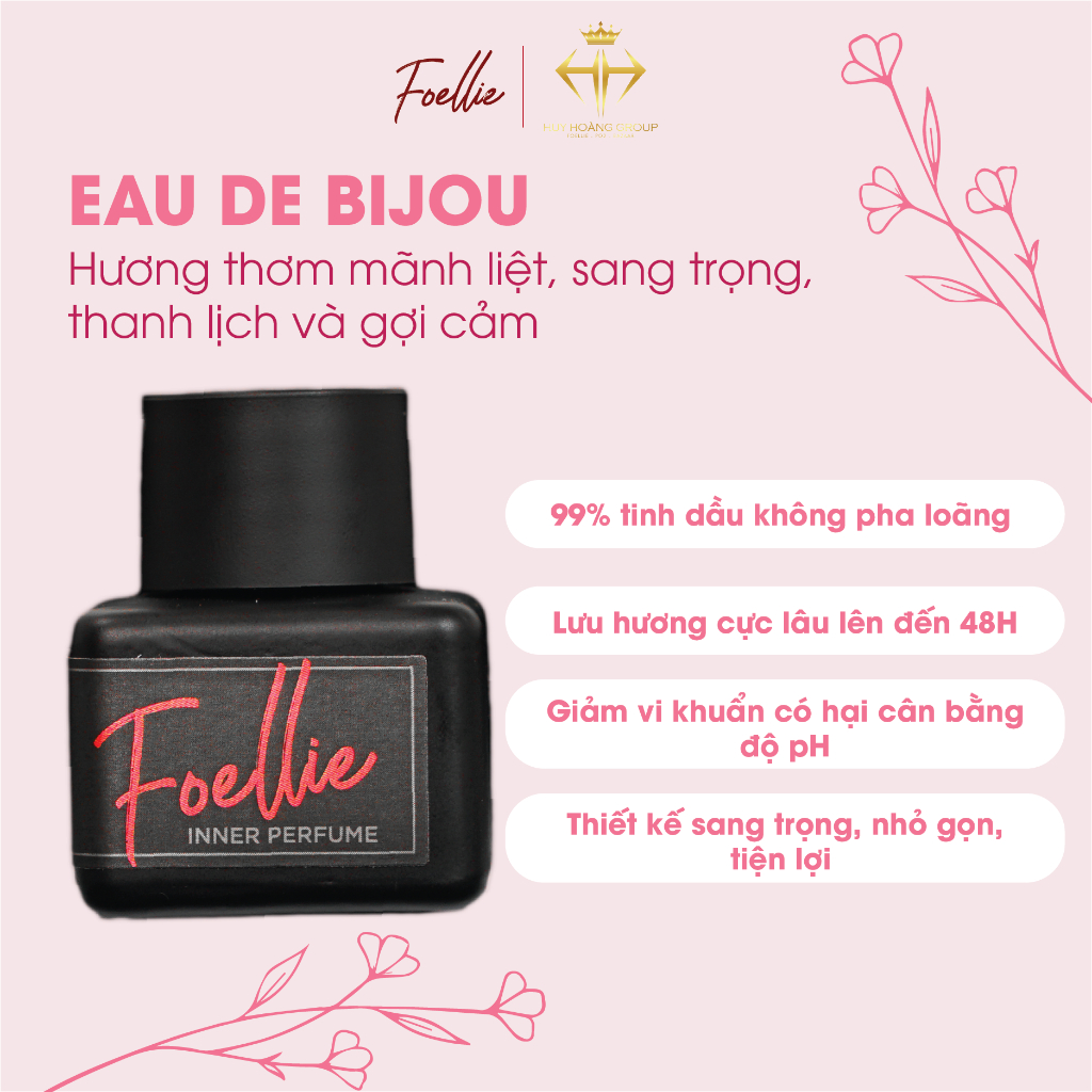 [CHE TÊN SP] Nước hoa vùng kín Foellie Eau De Bijou hương hoa hồng đen quyến rũ sang trọng 5ml