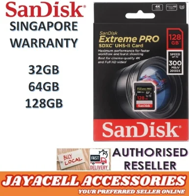 SanDisk Extreme Pro 32GB 64GB 128GB SDXC 300MB/s UHS-II 4K Memory Card For DSLR