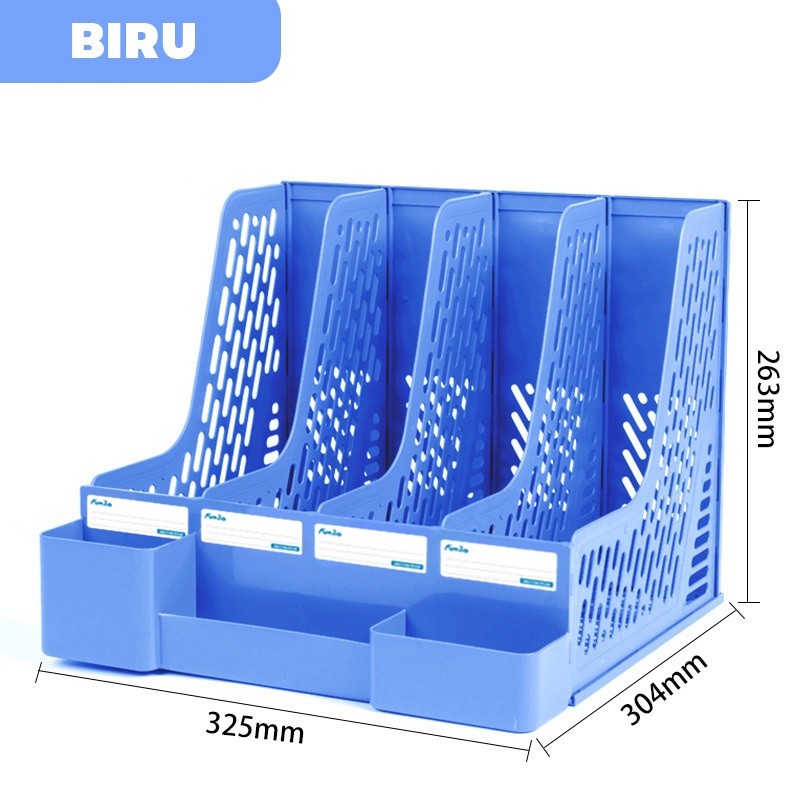 Hoptech SRBY - Rak Buku Minimalis Aesthetic Tempat Buku Desktop Organizer File Serbaguna Box File Rak Buku Sekat