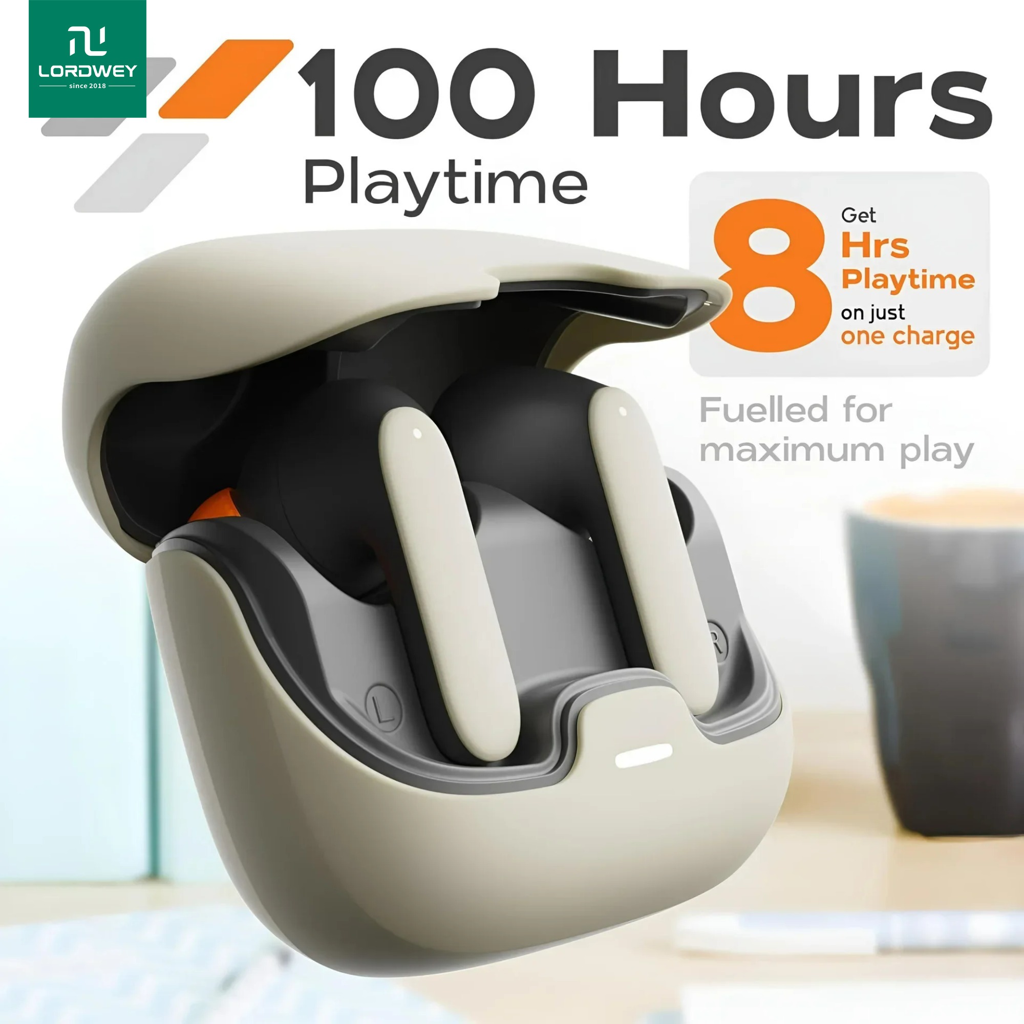 LORDWEY | 5.4 Bluetooth TWS Wireless Bluetooth Earphones Ultra-low Latency Dual Microphone ENC Noise Cancelling in Ear Bluetooth Earphones