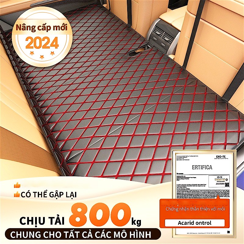 goya220 [Phiên bản phổ thông] Đệm ô tô nằm ngủ gấp gọn bằng da cao cấp, nệm xe hơi ghế sau cho xe 4 5 7 chỗ và bán tải dài