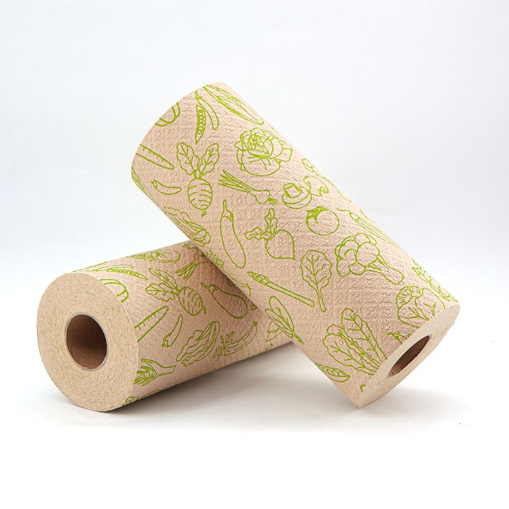 MINIFELE 60 Sheet/Roll Tái sử dụng Khăn giấy rửa chén Thay thế Đa năng Giẻ lau đĩa dầu chống dính  Khăn lau Vải Lười sợi tre - 2
