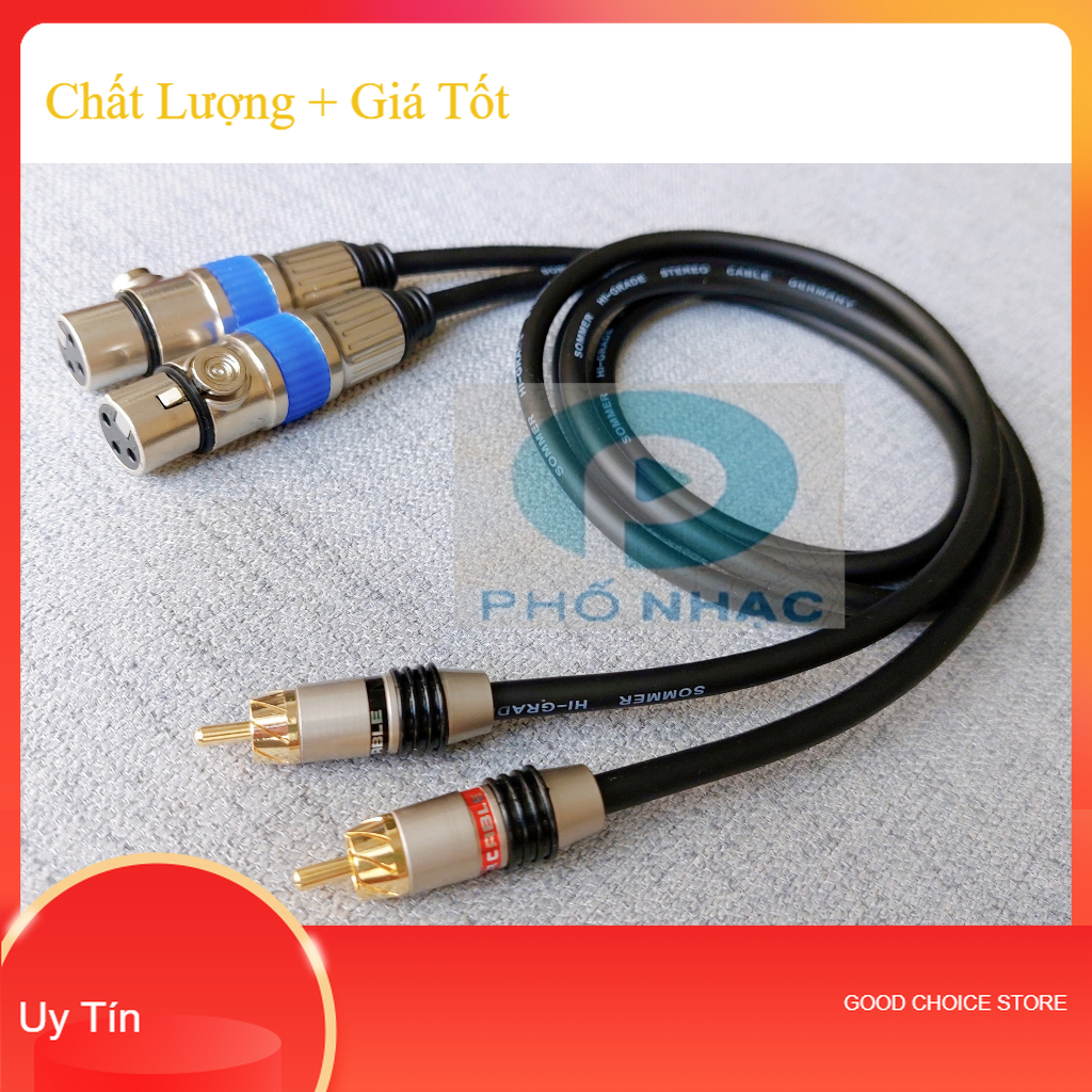 Cặp dây canon cái ra av hoa sen loại tốt, dài 0.3m-0.5m-0.8m-1m-1.5m-2m-3m- dây tín hiệu canon ra av