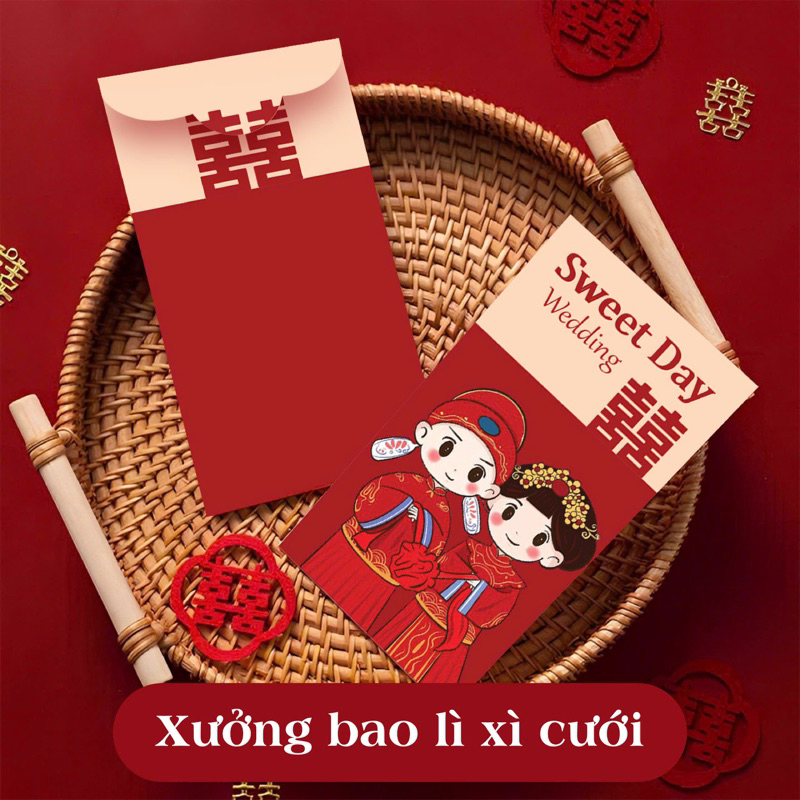 (Phiên bản cao cấp) Bao lì xì Cưới lì xì ăn hỏi blx Gieo duyên Lì Xì Hỷ Bao lì xì đám cưới đám hỏi lì xì mâm quả