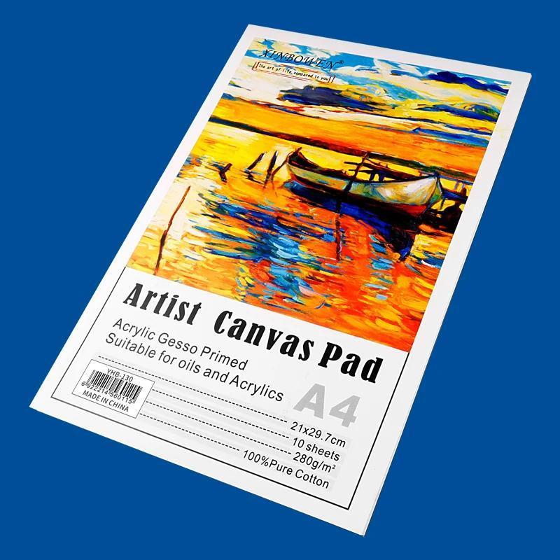Canvas Pad A3 A4 A5 280gsm Buku Kain Kanvas Painting Paper Oil Acrylic Art Sketch Pad Set Lukisan Murah