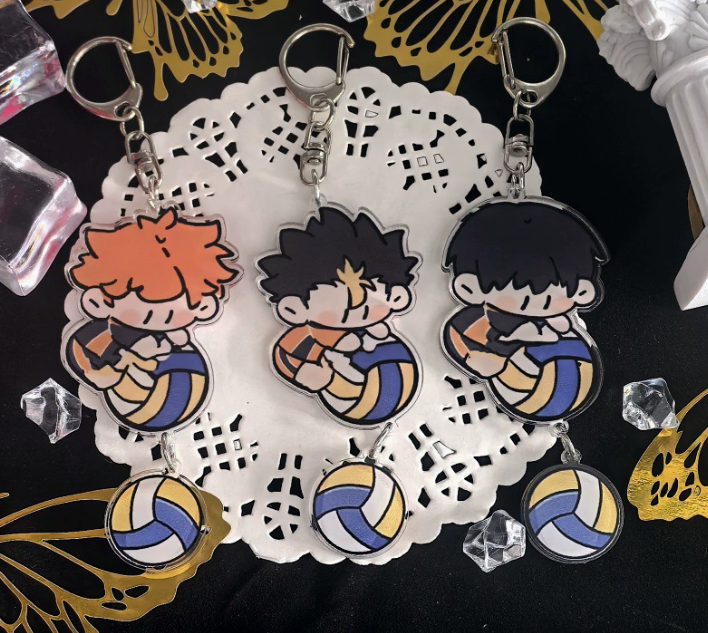Móc chìa khóa trang trí Haikyuu! acrylic hình in nét