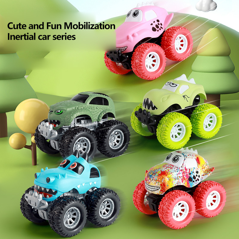 Blissful【Miễn phí vận chuyển】Quán tính đóng Thế off-road 4x4 trẻ em cậu bé nhào lộn mô hình xe đồ chơi gian hàng
