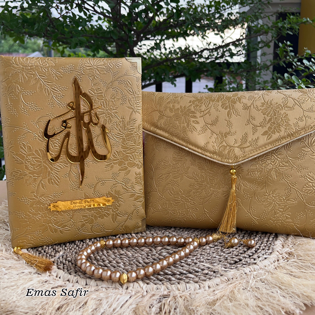 (bisa costum nama ) AL-QUR'AN A5 Hampers De Flower Classic + Pouch Free Tasbih Premium