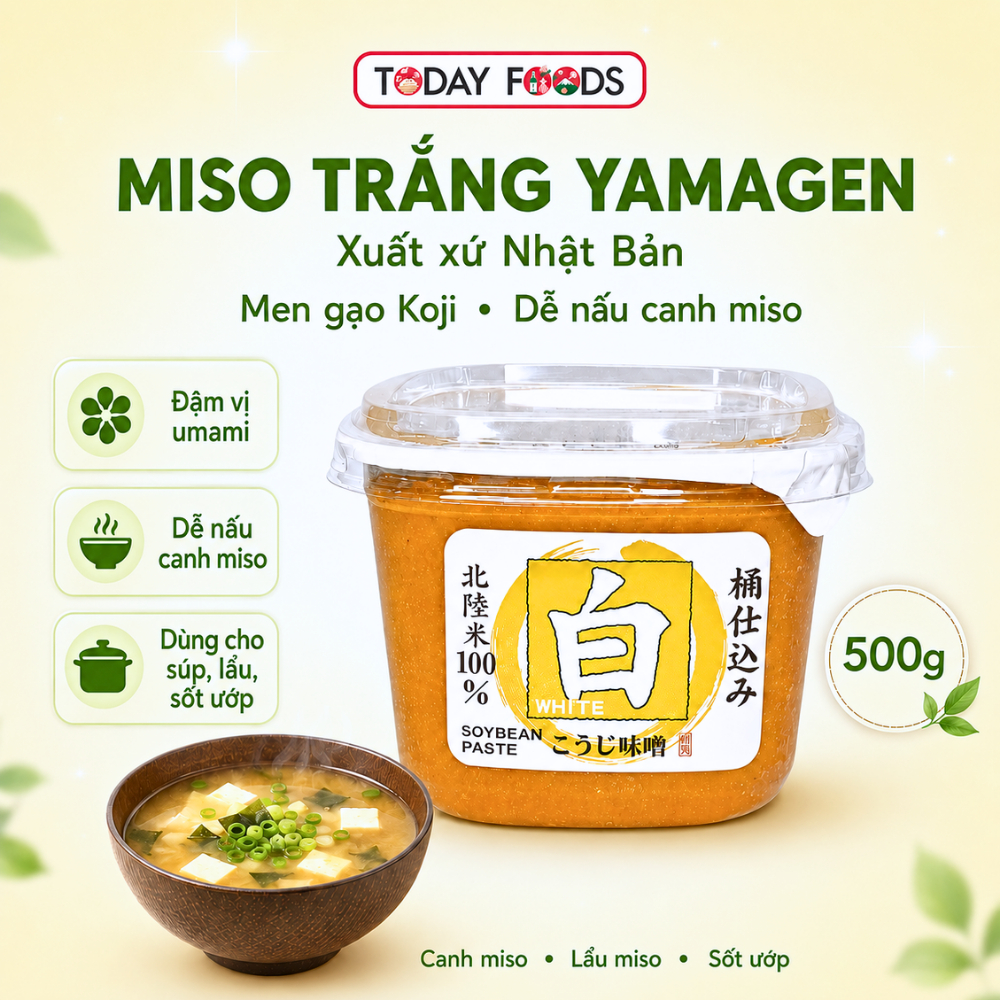 Miso Trắng Nhật Bản Yamagen 500g - Tương Miso Men Gạo Koji Nấu Canh Miso, Ramen, Lẩu