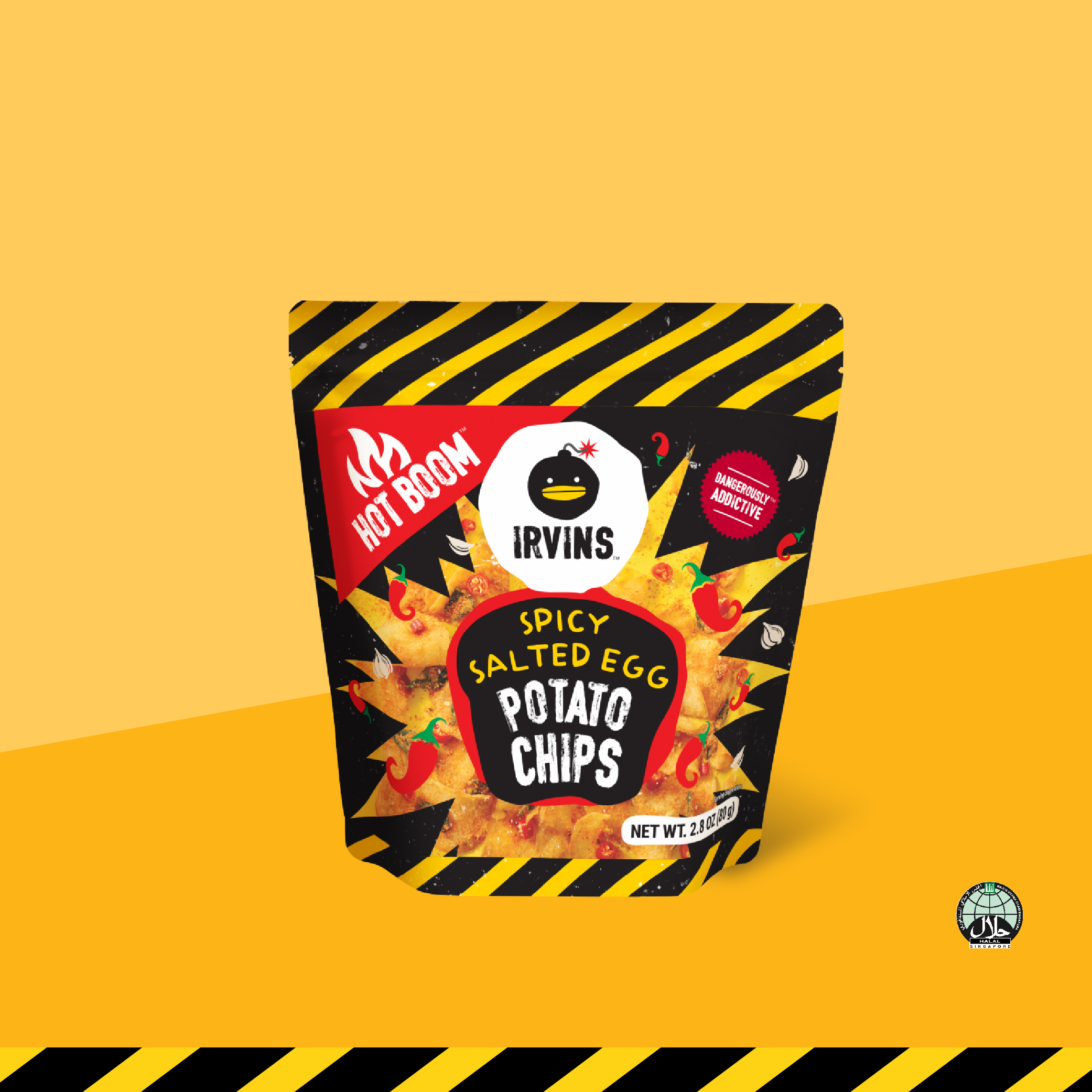 IRVINS มันฝรั่งทอดกรอบเคลือบไข่เค็มรสเผ็ด (Spicy Salted Egg Potato Chips) ขนาด 80 g ราคา 240 บาท*ส่งฟรี