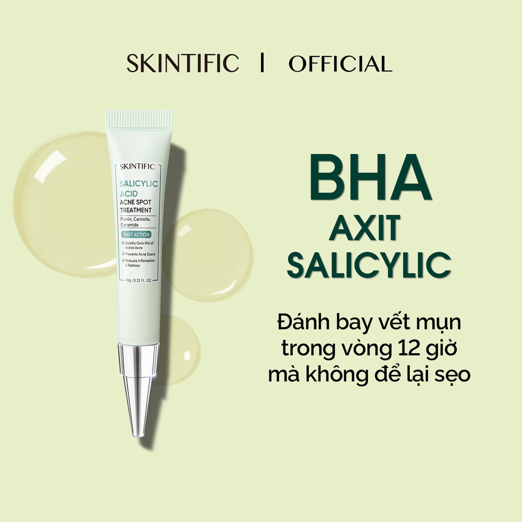 Gel chấm mụn 2% BHA SKINTIFIC 10g (đơn lẻ)