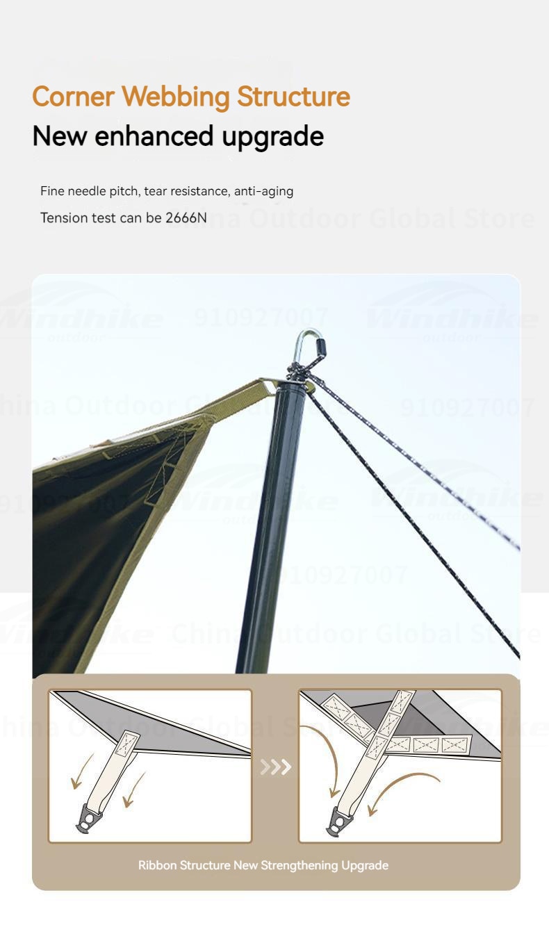 MOBI GARDEN Outdoor Camping Picnic Tent Anti-vinyl Canopy Rain Anti-ultraviolet 50+ Large-size Tunnel-type Oxford View D250 · v49