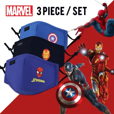 ♥SG STOCK♥ 3pcs Avengers Reusable Children Face Masks | Marvel Disney Kids | Washable | Spiderman | Ironman | Captain America | Washable Face Mask